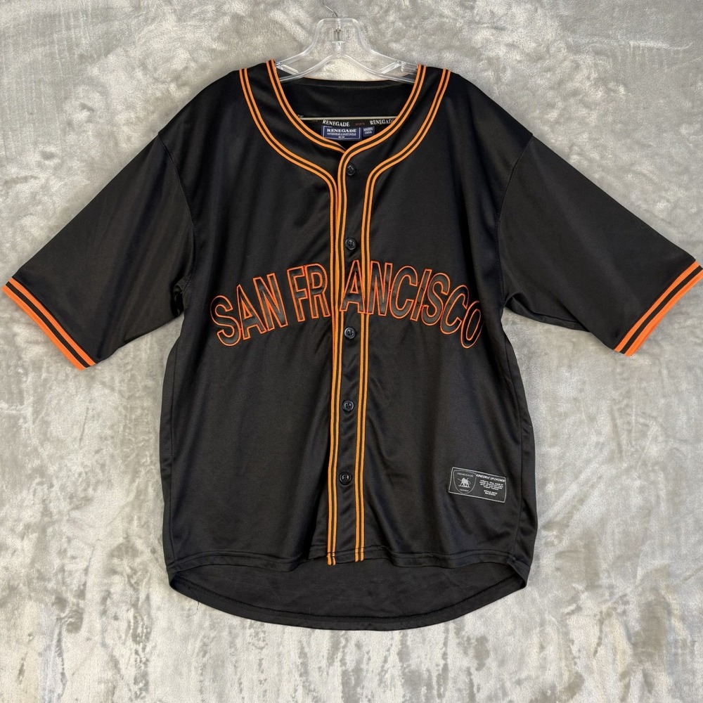 Renegade San Francisco Giants‎ Baseball Jersey Black Orange Mens M M
